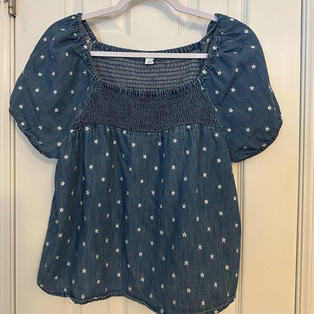 Blue Floral Women's Top